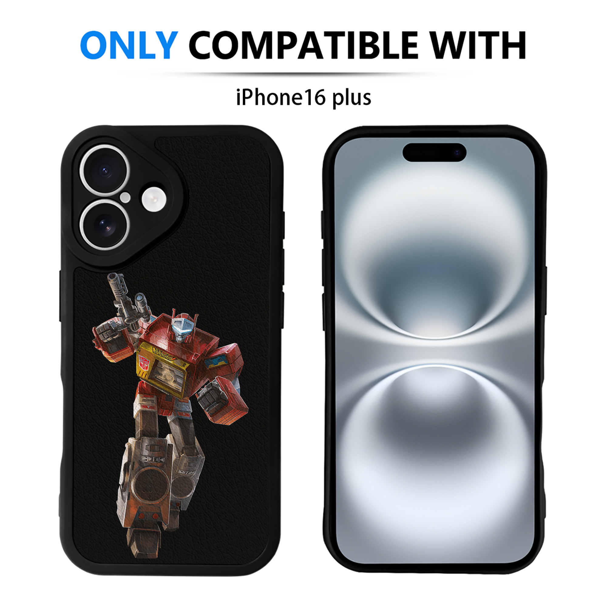 （画像用） Transformers トランスフォーマー 【iPhone 16シリーズ対応】シリコンスマホケース（レザー調） 材質：シリコン